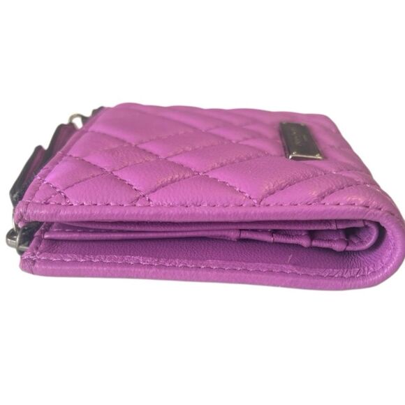 Kurt Geiger Purple  Leather Quilted Double Coin Bifold Wallet EUC - Picture 4 of 12